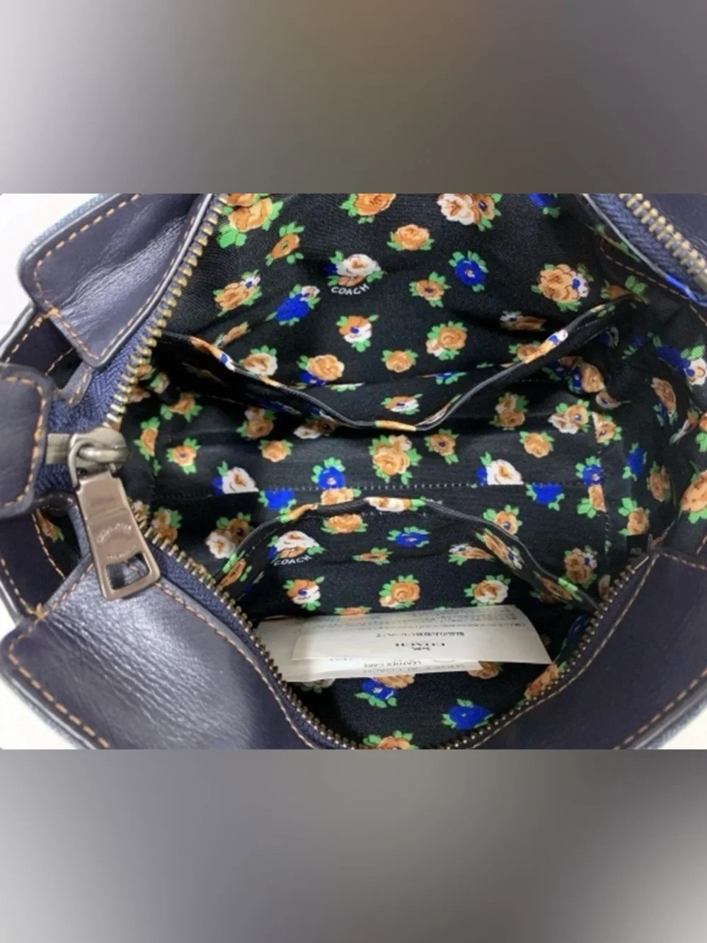 COACH Mini Denim & Black Leather Swagger Crossbody w/Gunmetal Hardware - Picture 9 of 12